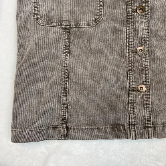 PrAna Merrigan Skirt 10 Corduroy Stretch Button-Through Brown Women's - Picture 3 of 11